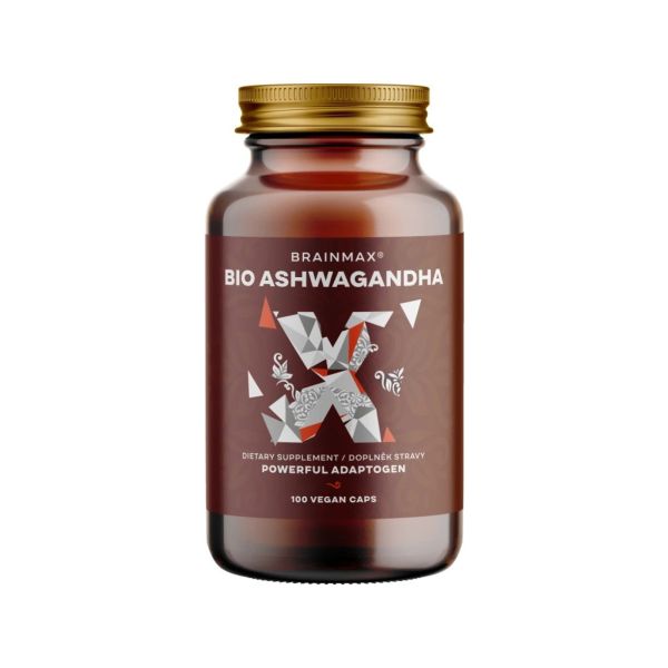 BrainMax BIO Ashwagandha (ašvaganda), 560 mg, 100 rostlinných kapslí 
