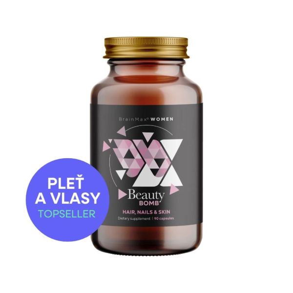 BrainMax Women Beauty Bomb, vlasy, nehty, pleť, 90 rostlinných kapslí 