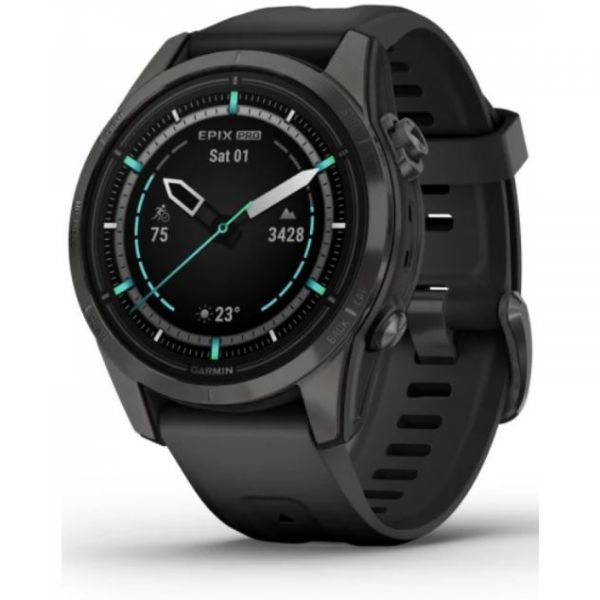 epix™ Pro (Gen 2) – Sapphire Edition | 42 mm  Carbon Gray DLC Titanium / Black Band