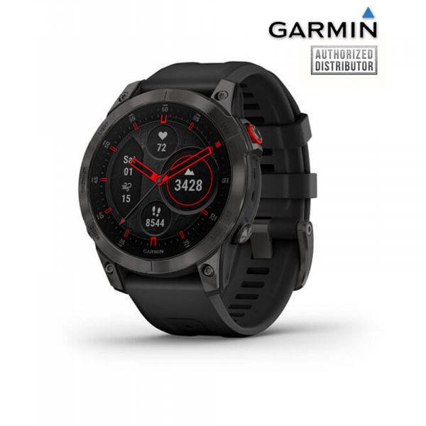 Epix™ PRO Sapphire, Titan Black/ Black Silicone Band 
