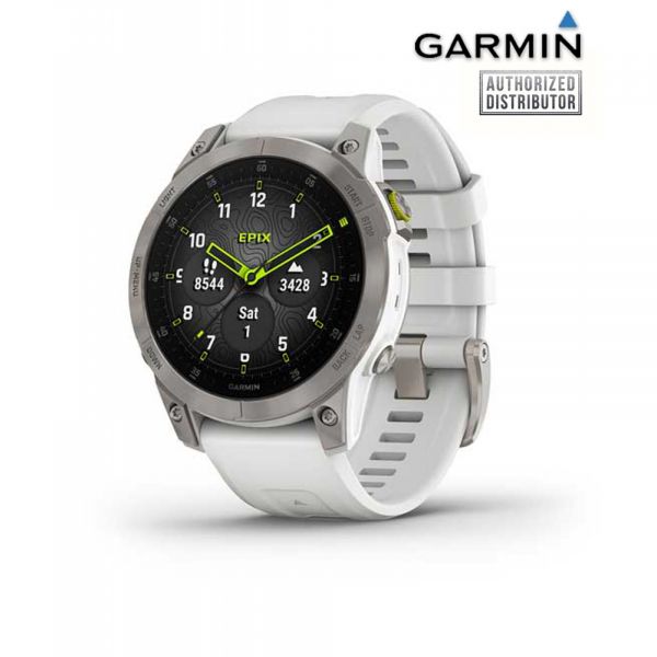 Epix™ PRO Sapphire, Titan/ White Silicone Band