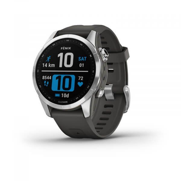 Garmin Fénix 7S PRO Glass Silver / Graphite Silicone Band