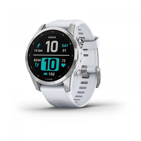 Garmin Fénix 7S PRO Glass Silver / White Silicone Band