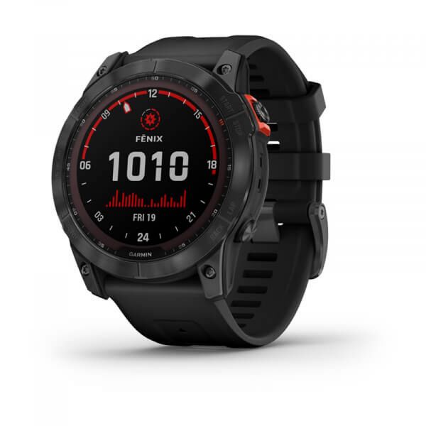 Garmin Fénix 7X Solar Gray/ Black Silicone Band