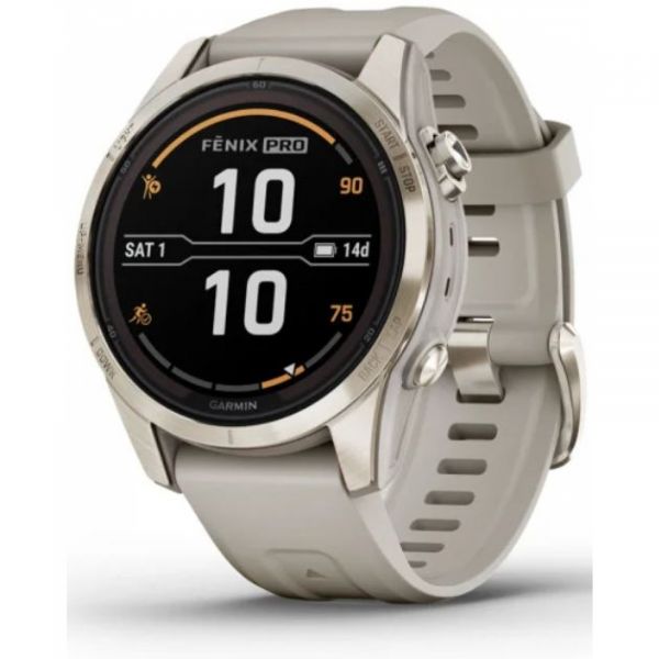 Garmin Fēnix® 7S Pro – Sapphire Solar Edition / Rose Gold / Light Sand Band 42mm