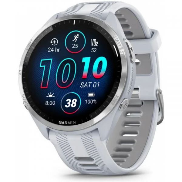 Garmin Forerunner® 965 titanová luneta, pouzdro White, řemínek silicone Bílo/šedá