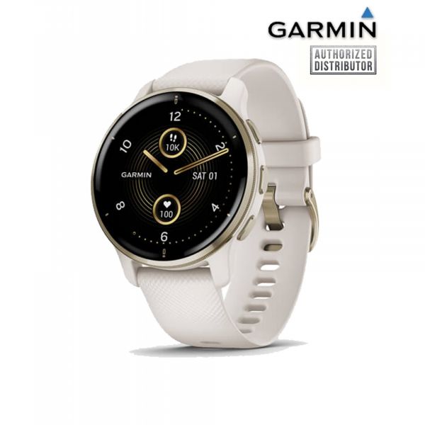 Venu 2 Plus Cream Gold/White Silicone Band 